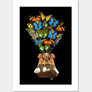 Vizsla Dog Butterfly Hot Air Balloon Posters and Art